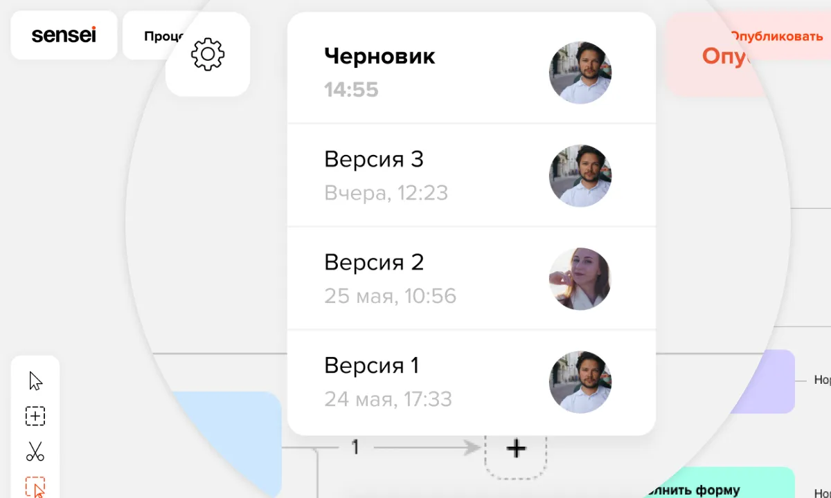 Версионность процессов в Sensei