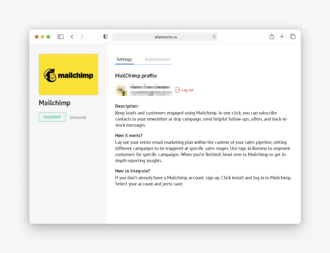 Интеграция MailChimp с Kommo