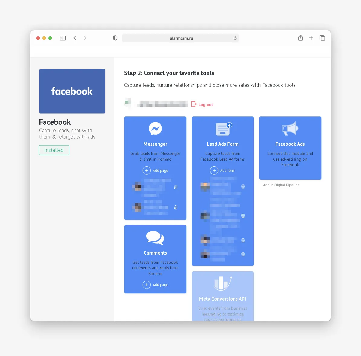Интеграция Facebook Messenger с Kommo